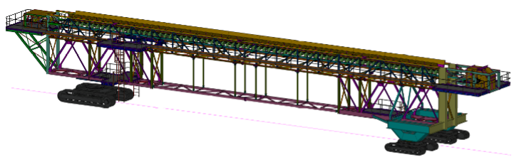 Horizontal-Index-Conveyor Carmaky Horizontal Index Conveyor with tracked undercarriages for retreat stacking