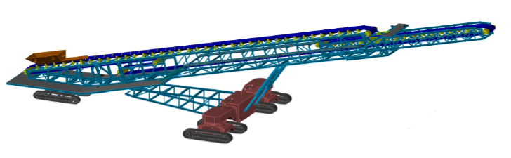 Radial-Stacker-Conveyor Carmaky Radial Stacker Conveyor with extendable stinger and tracked mobility